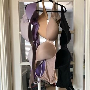 Assorted Women's Bras in Purple, Beige, and Black
